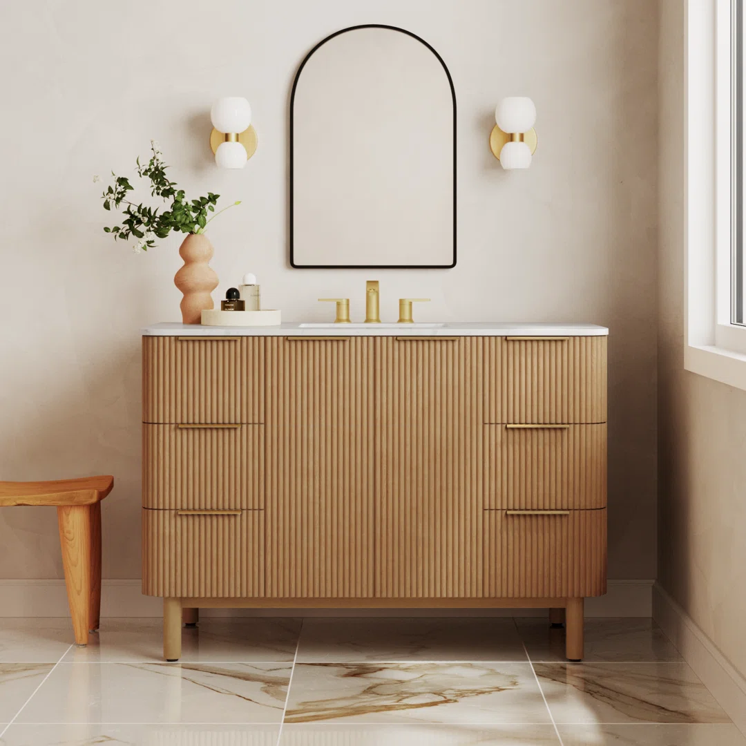 Nova 48" Marble Top Single Sink Bathroom Vanity