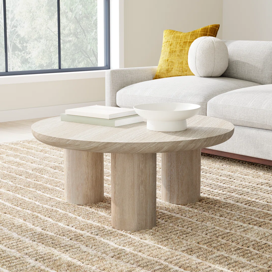 Columnia Solid Wood 3 Legs Coffee Table