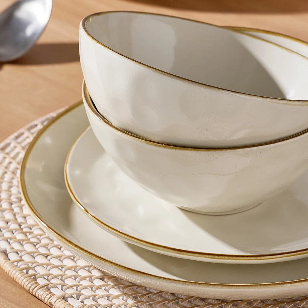 Leny 12-Piece Stoneware Dinnerware Set - Service for 4