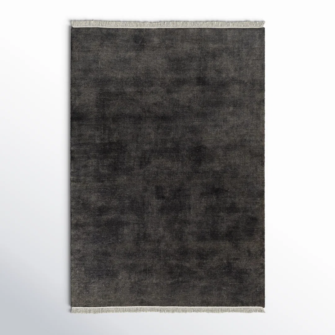 Clio Hand Loomed Wool Area Rug in Onyx/Steel Gray