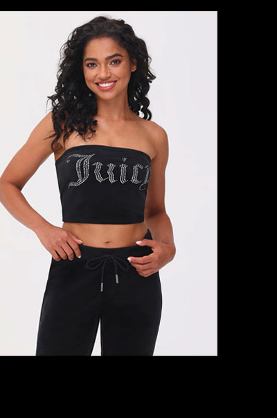 Big Bling Velour Tube Top