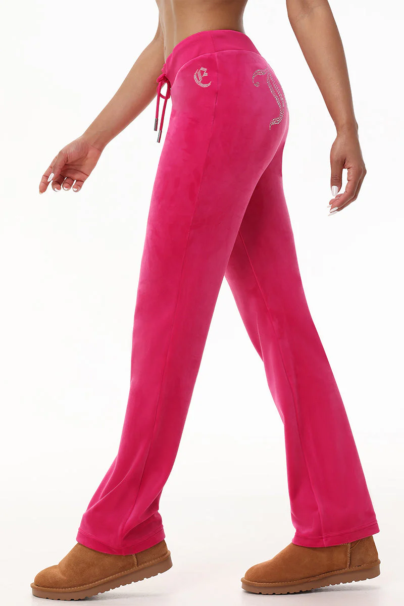 Image of Custom Initial OG Big Bling Velour Track Pants