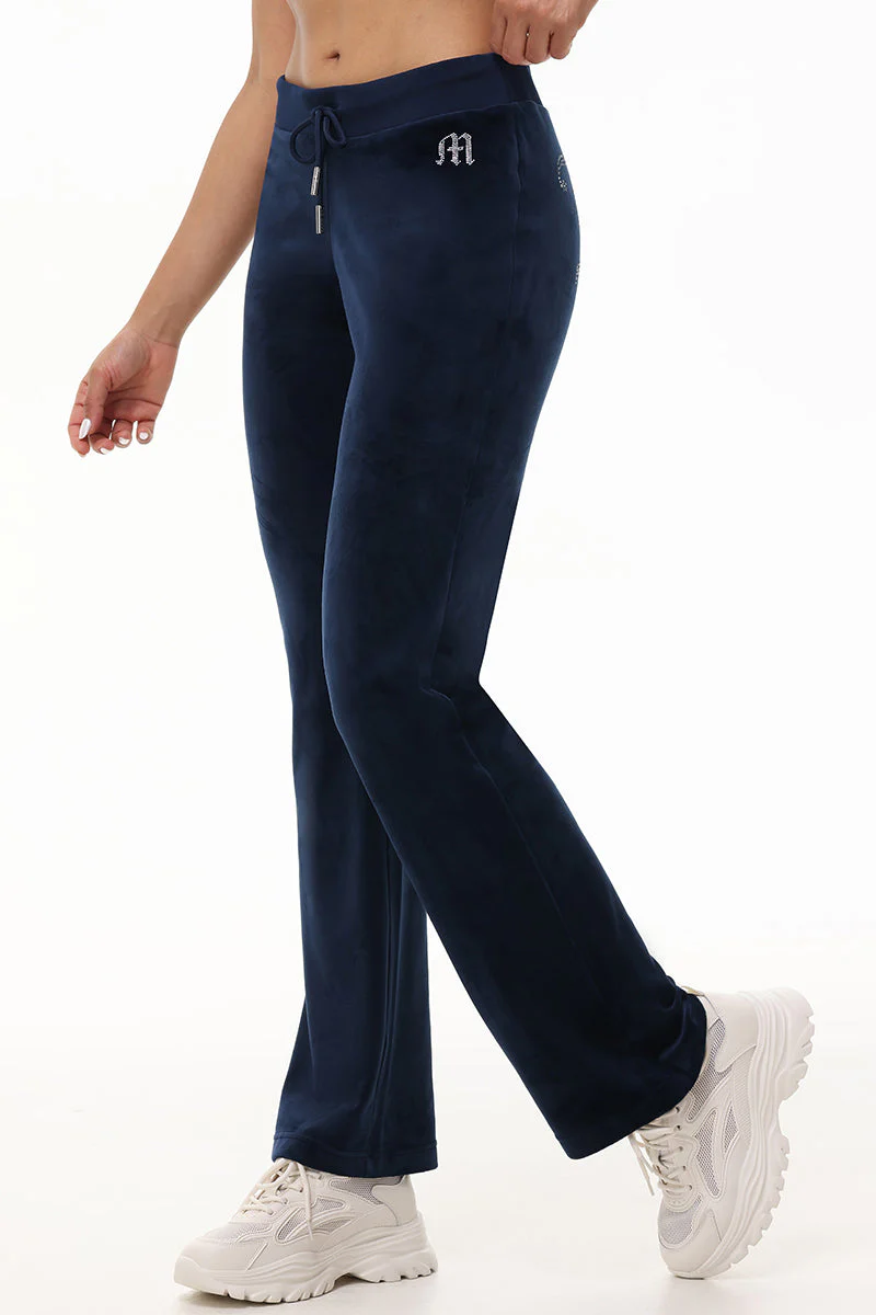 Image of Custom Initial OG Big Bling Velour Track Pants