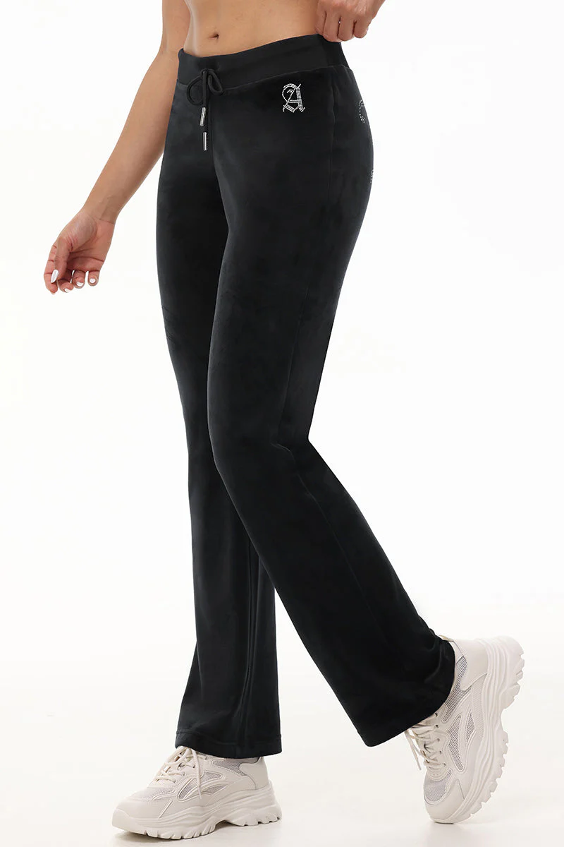 Image of Custom Initial OG Big Bling Velour Track Pants