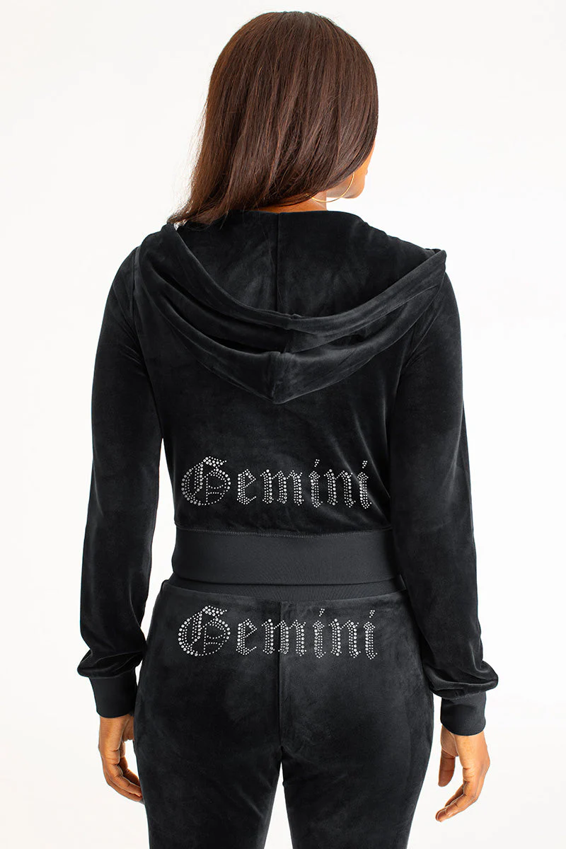 Image of Gemini Big Bling Velour Hoodie