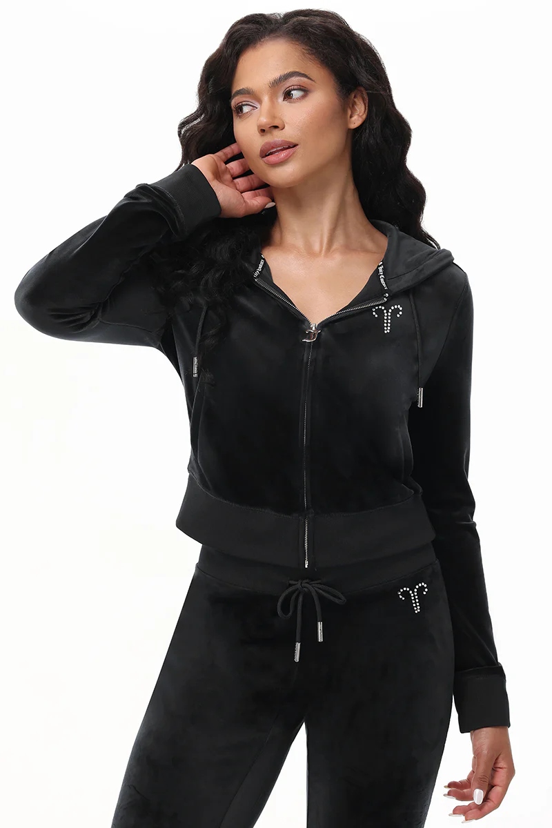 Image of Custom Zodiac OG Big Bling Velour Hoodie