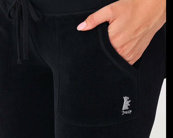 Hollywood Scottie Snap Pocket Cotton Velour Track Pants