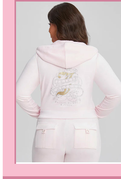 Plus-Size Thirty Flirty and Juicy Velour Hoodie