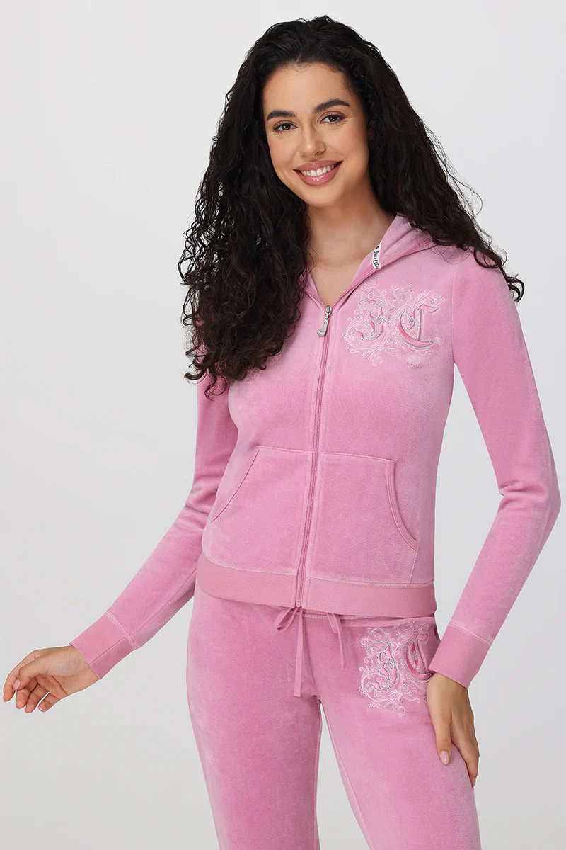 Image of Monogram Heritage Cotton Velour Hoodie