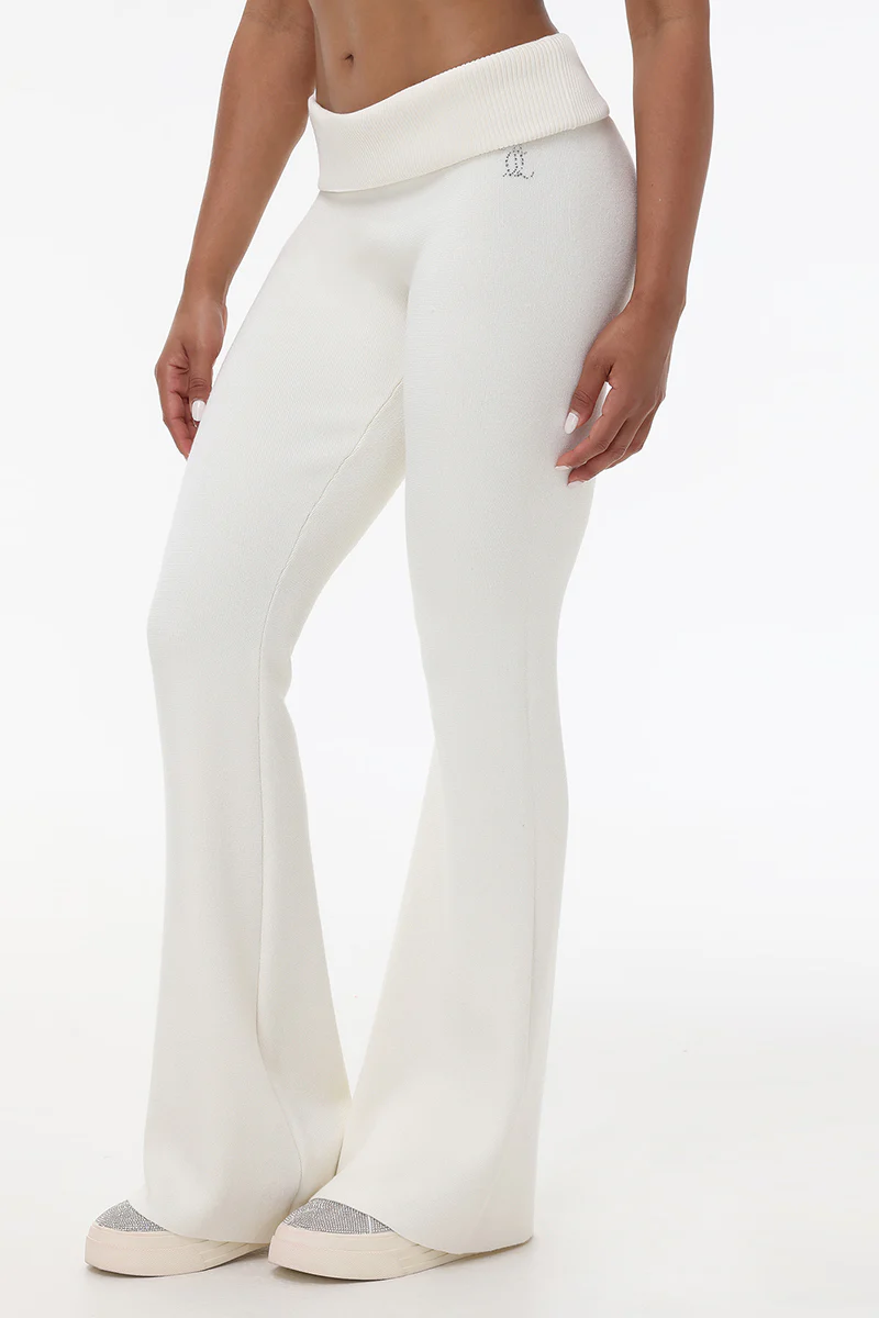 Image of Low Rise Knit Flare Pants