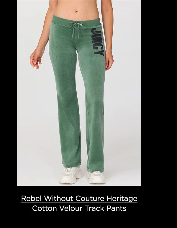 Rebel Without Couture Heritage Cotton Velour Track Pants