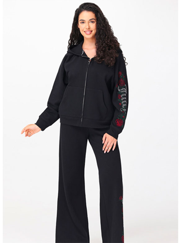Roses Wide Leg Track Pants