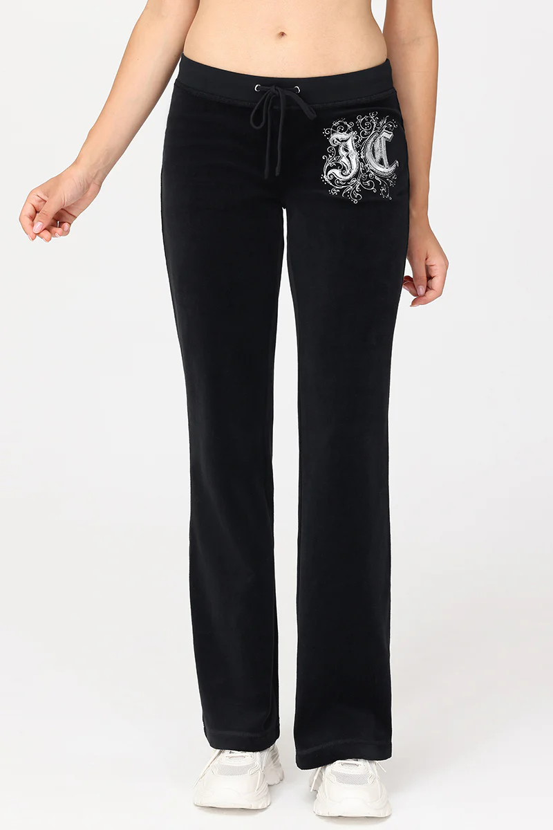 Image of Monogram Heritage Cotton Velour Track Pants