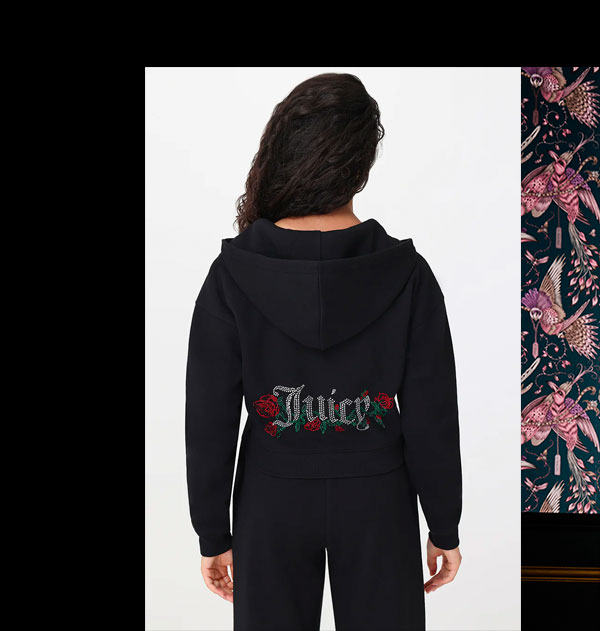 Roses Cropped Zip Front Hoodie
