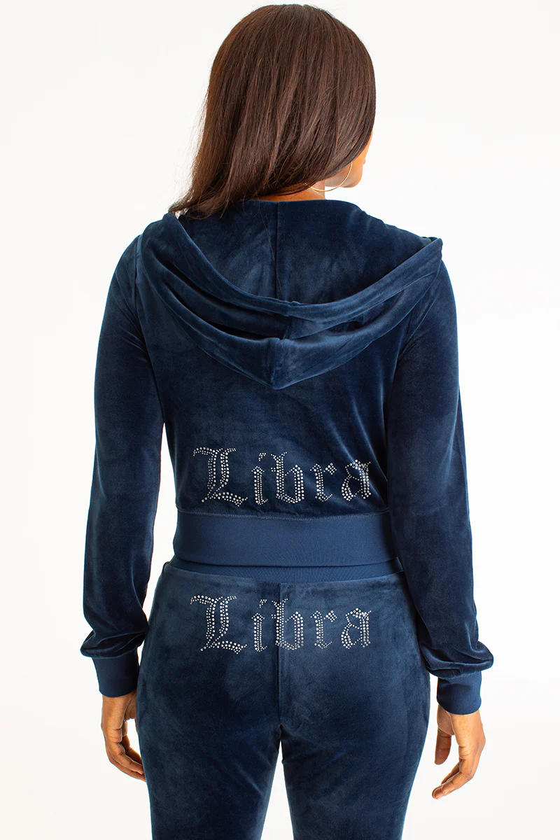 Image of Libra Customizable Big Bling Velour Hoodie