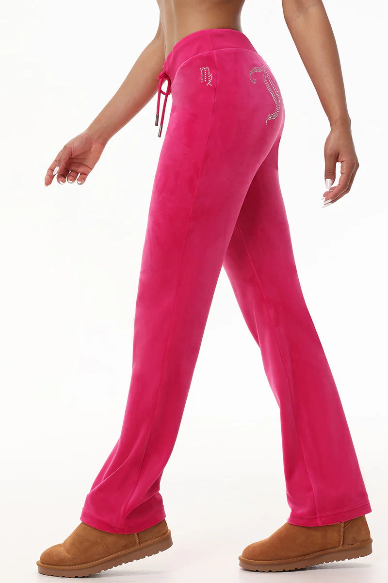 Image of Custom Zodiac OG Big Bling Velour Track Pants
