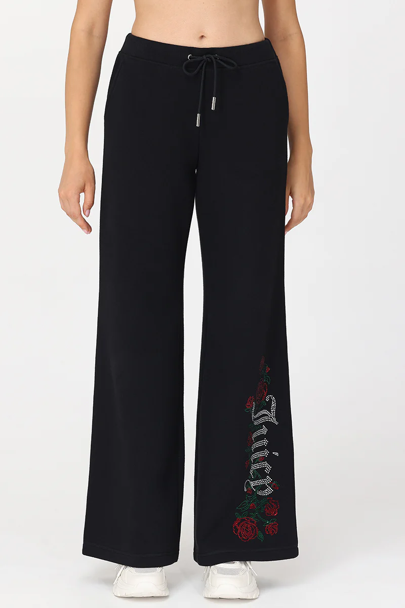 Image of Roses Wide Leg Track Pants