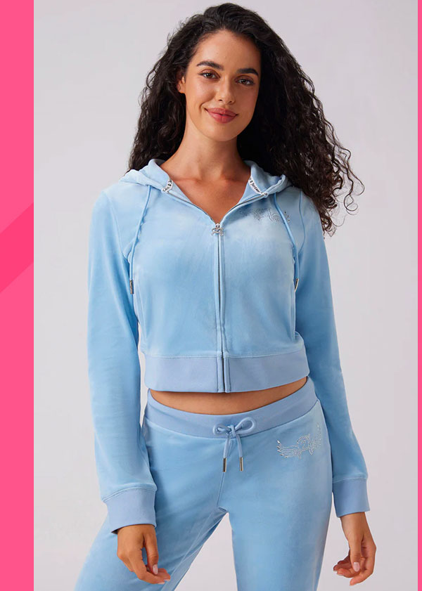 Angel Couture Big Bling Velour Hoodie – Frosted