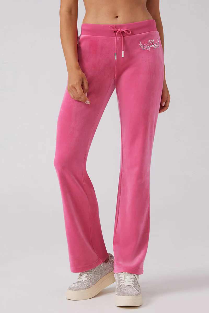 Image of Angel Couture Big Bling Velour Track Pants