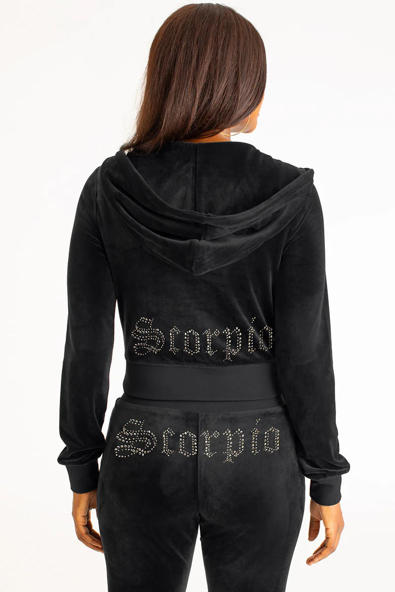Image of Scorpio Customizable Big Bling Velour Hoodie