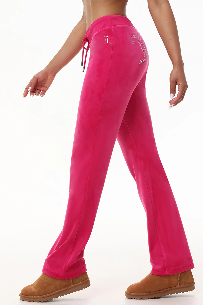 Image of Custom Zodiac OG Big Bling Velour Track Pants