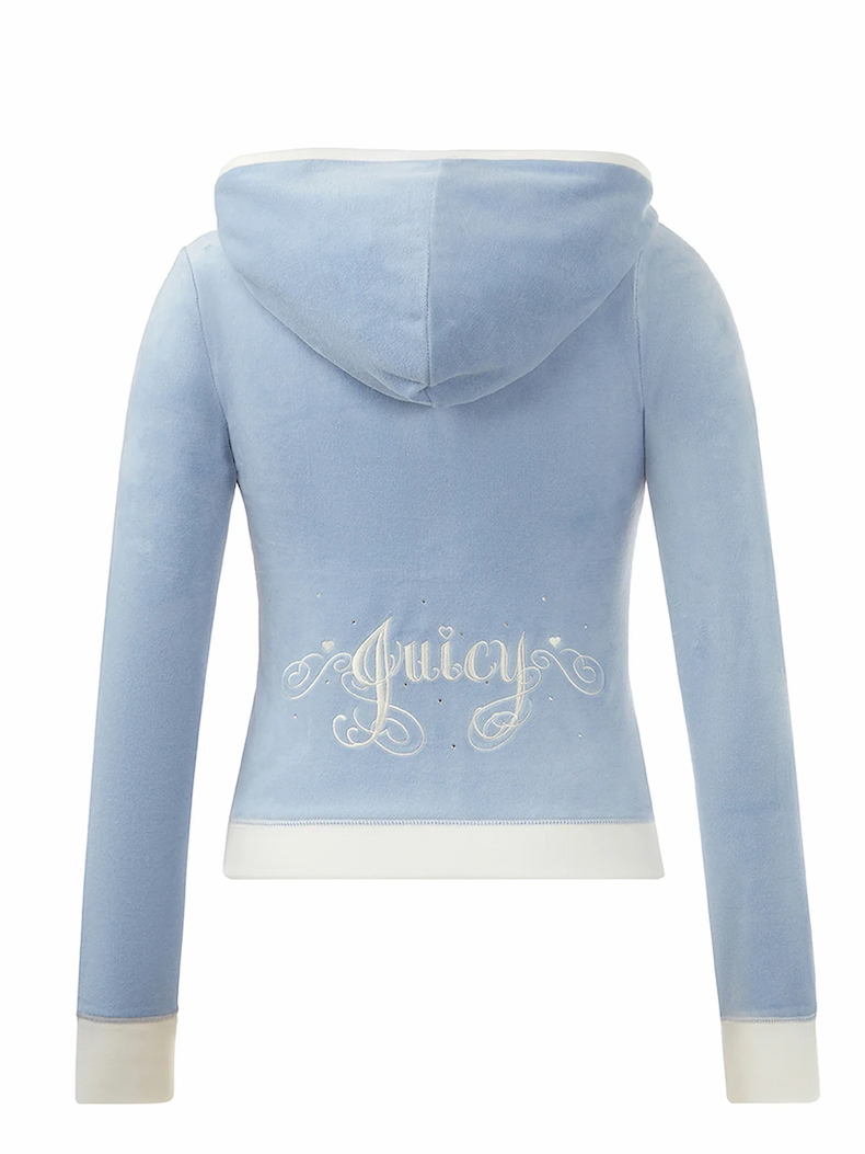 Sweetheart Cotton Velour Hoodie – Frosted