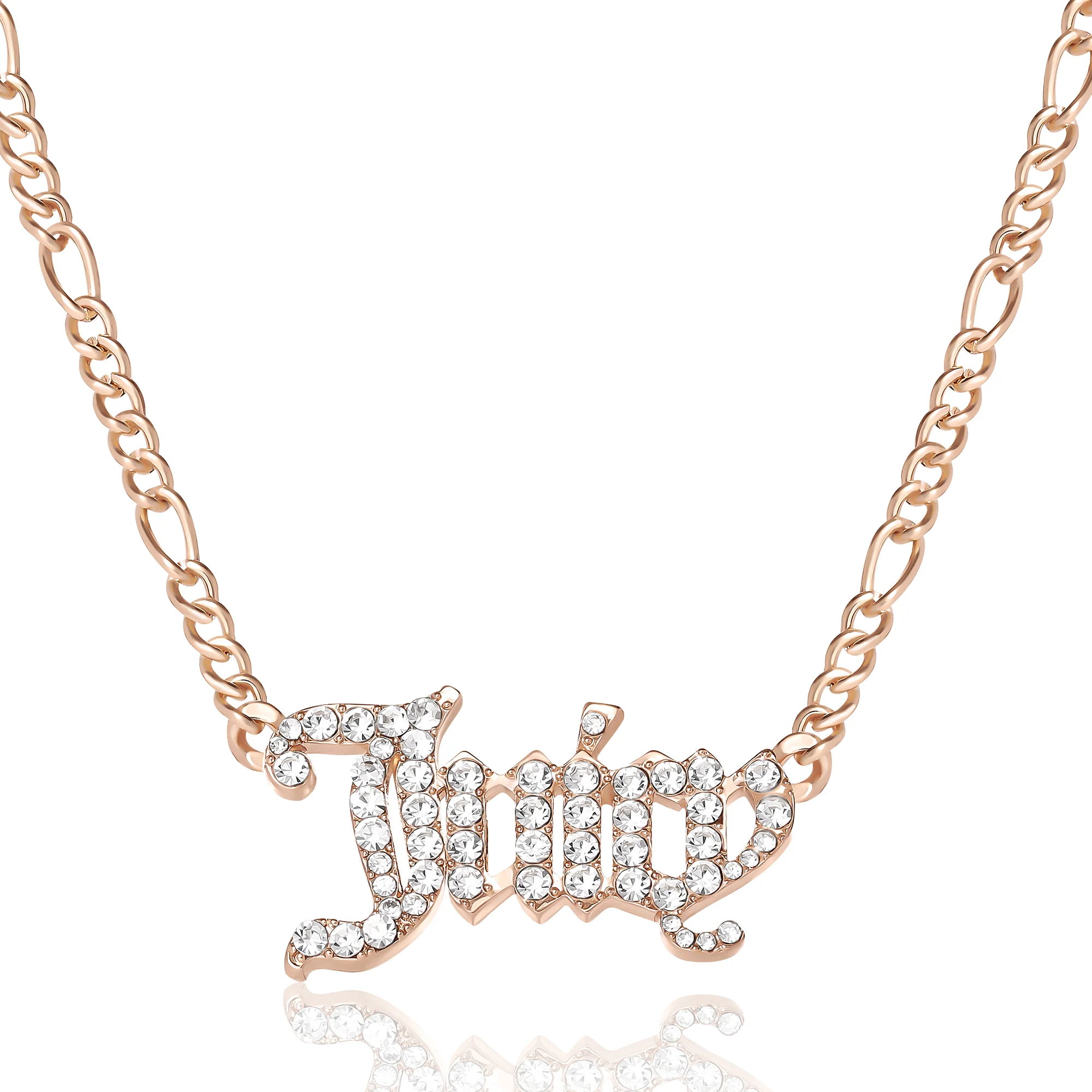 Image of Juicy Script Crystal Chain Necklace