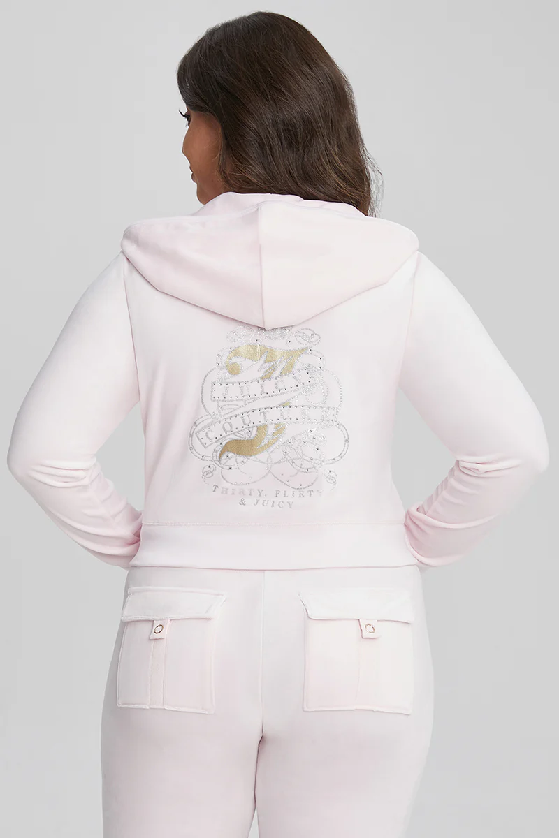 Image of Plus-Size Thirty Flirty and Juicy Velour Hoodie