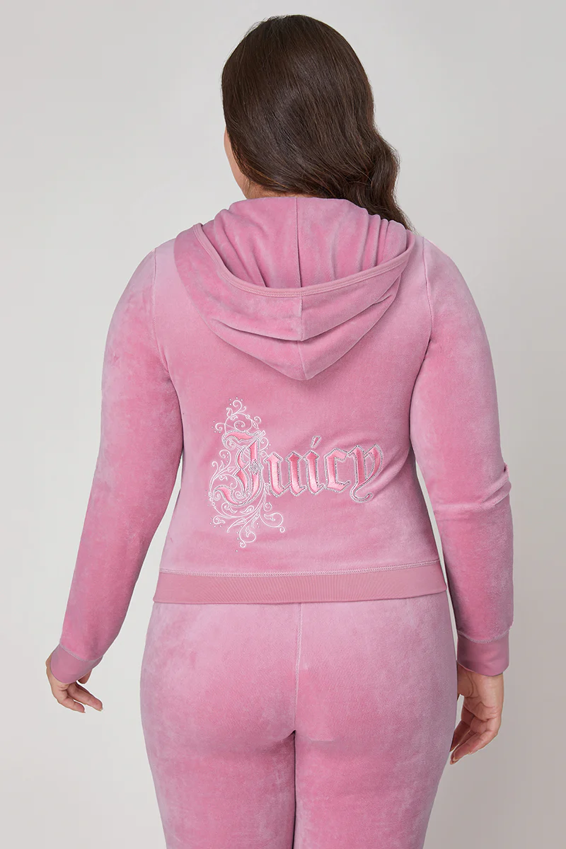 Image of Plus-Size Monogram Heritage Cotton Velour Hoodie