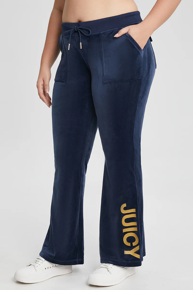 Image of Plus-Size 30th Birthday Snap Pocket Velour Pants