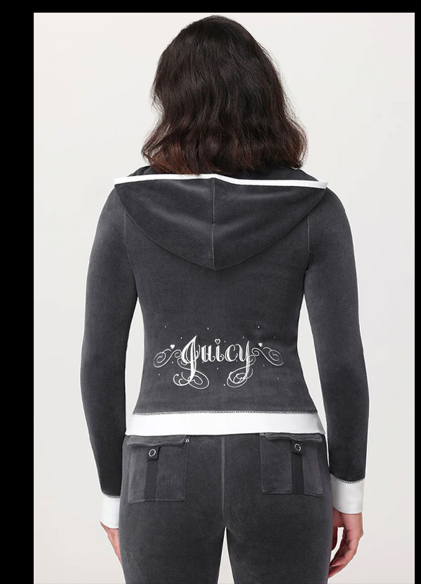 Sweetheart Cotton Velour Hoodie – Titanium