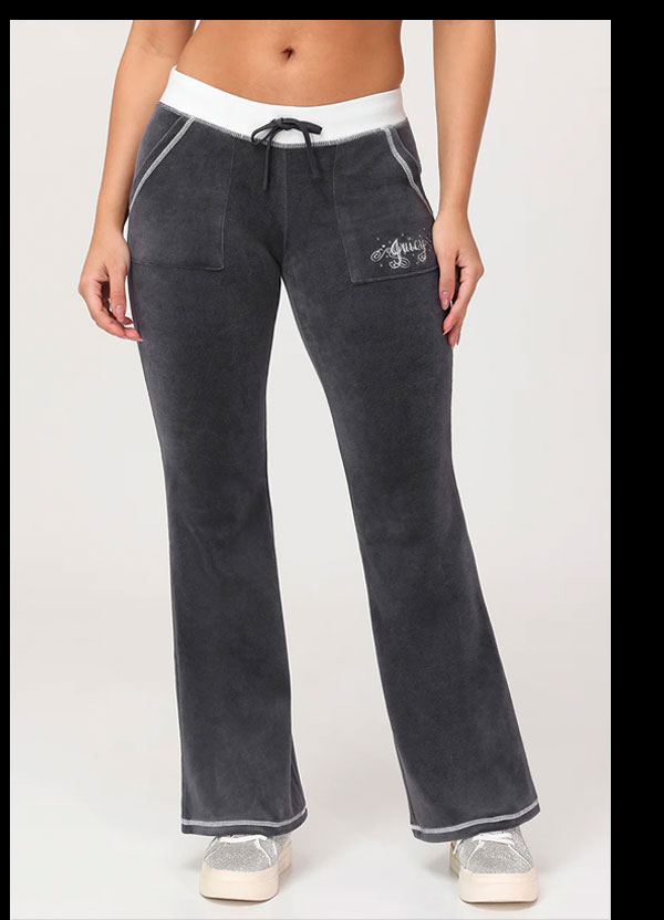 Sweetheart Cotton Velour Track Pants – Titanium