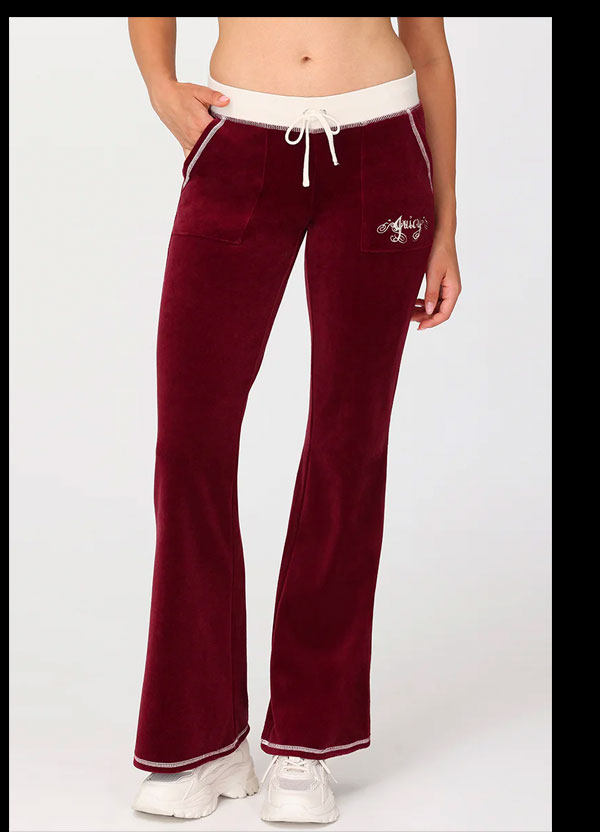 Sweetheart Cotton Velour Track Pants – Red Dahlia