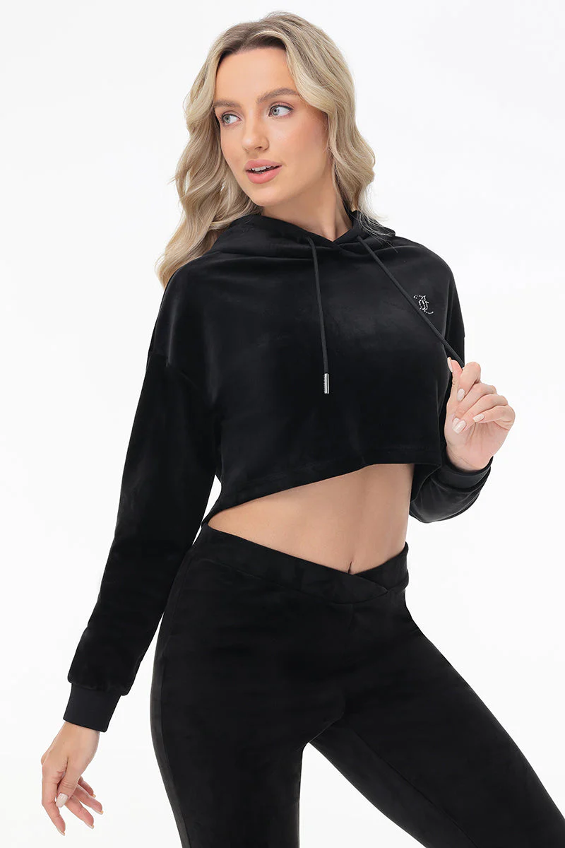 Image of Big Bling High Low Cropped Hoodie