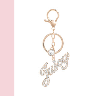 Juicy Logo Bling Keychain Bag Charm
