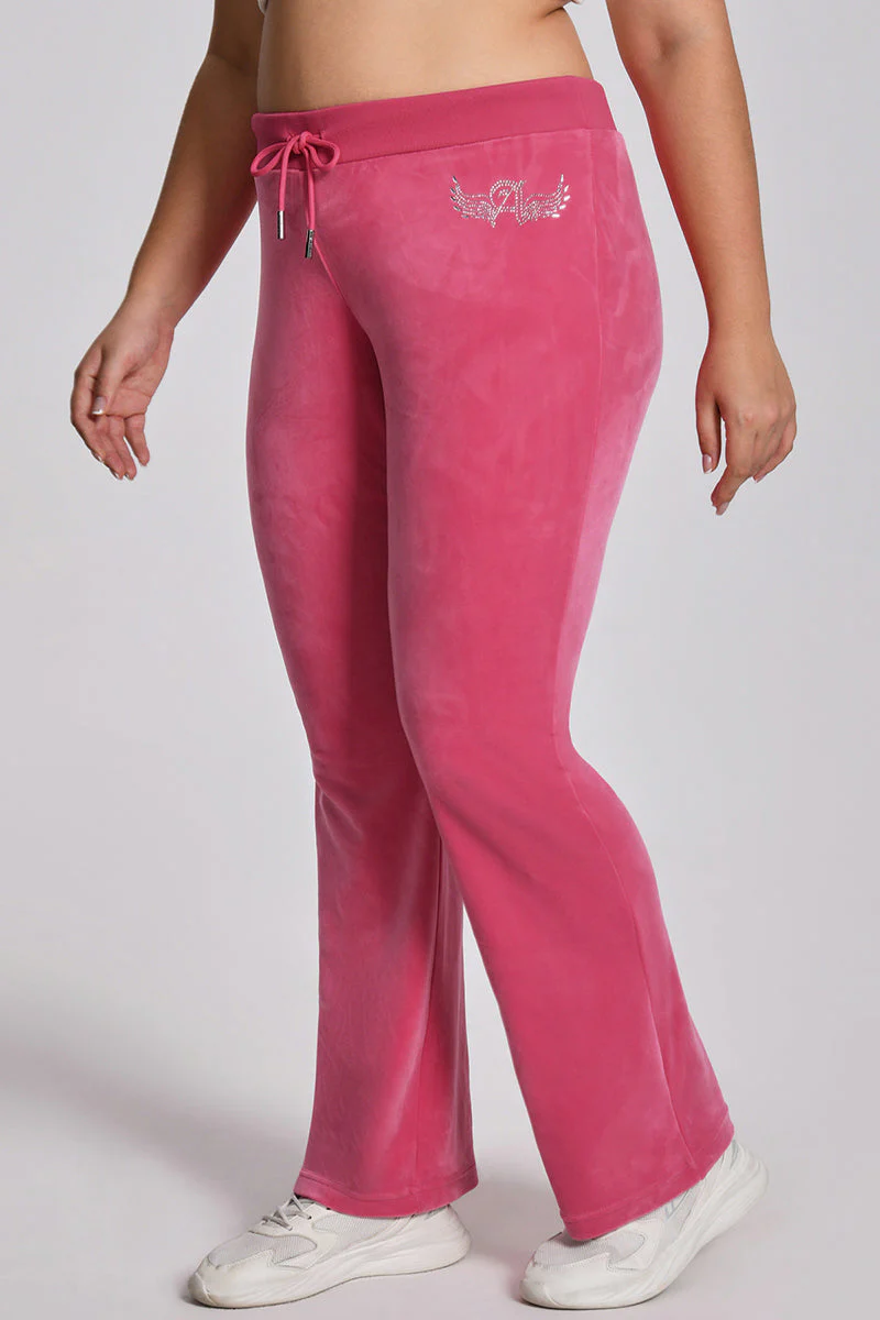 Image of Plus-Size Angel Couture Big Bling Velour Track Pants