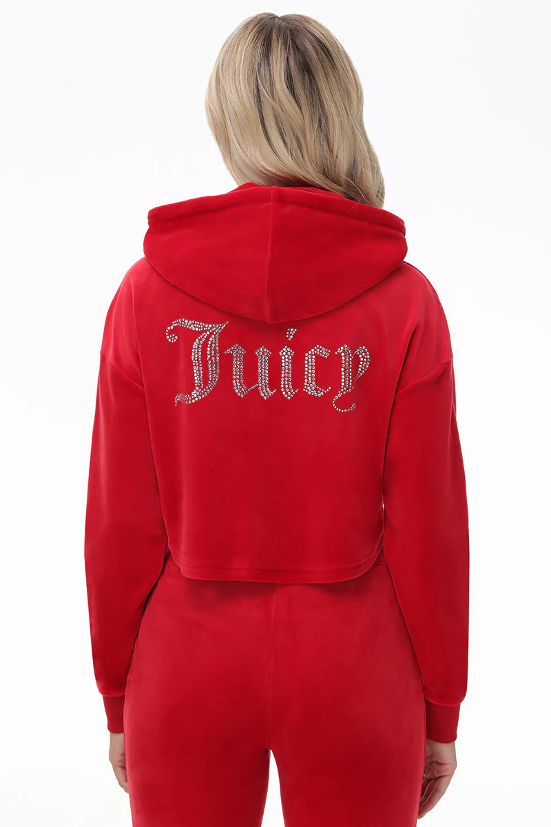 Image of Big Bling High Low Cropped Hoodie
