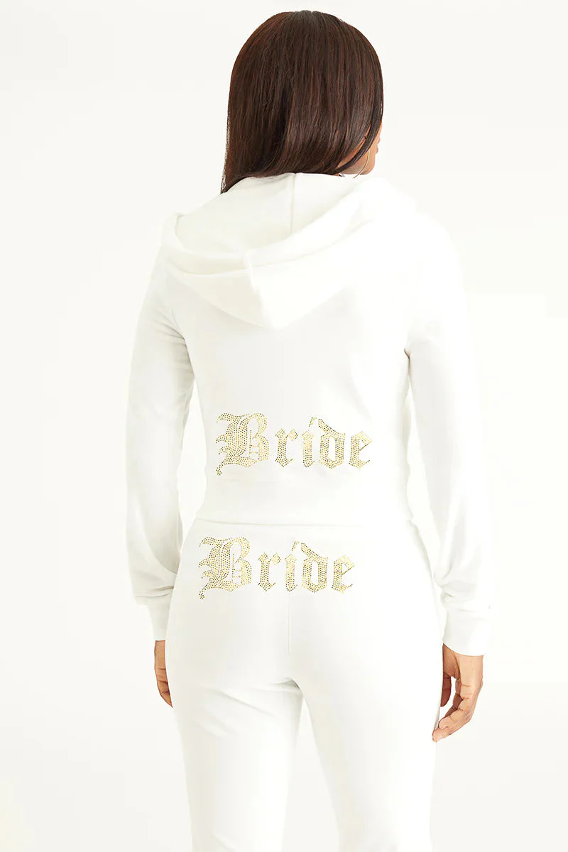 Image of Bride Customizable Big Bling Velour Hoodie