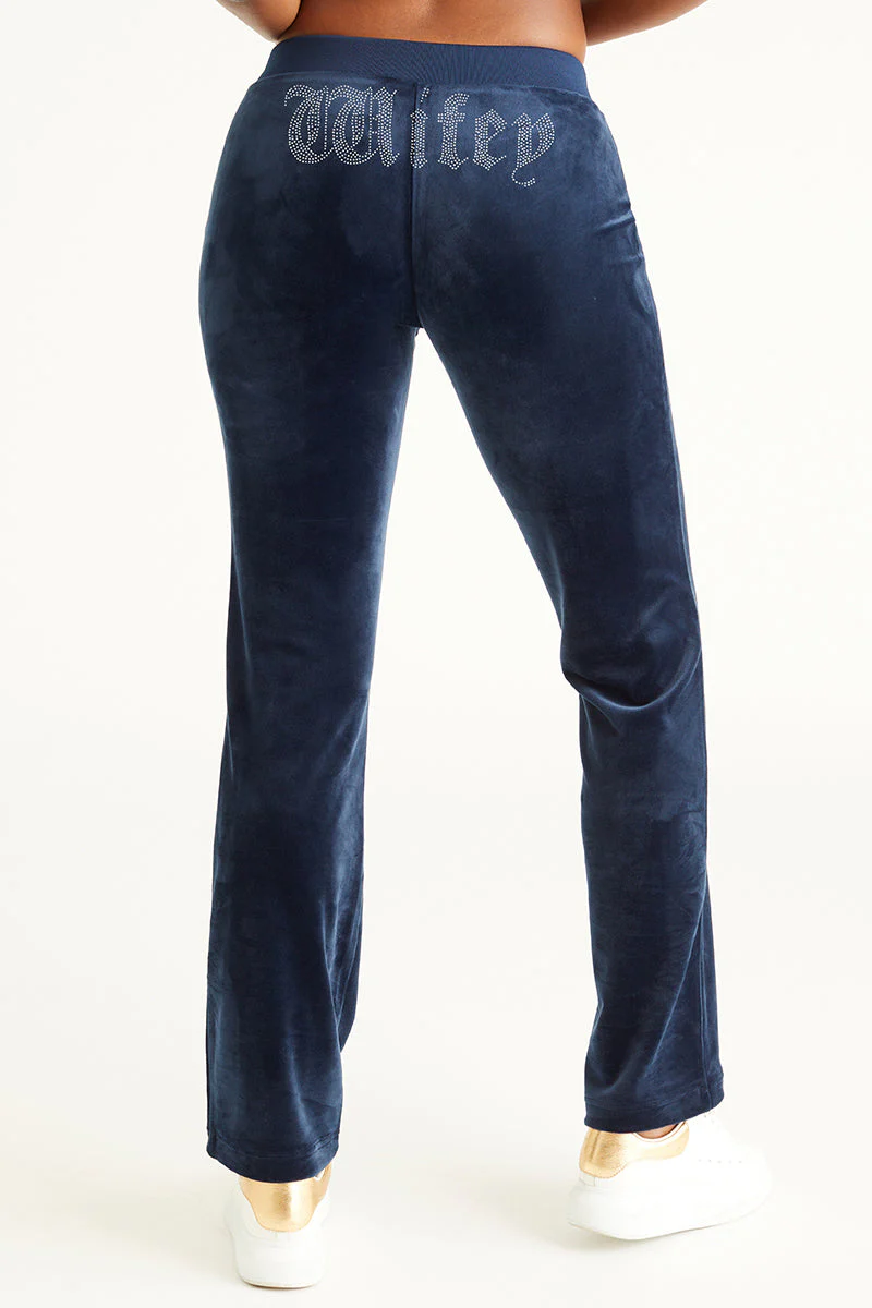 Image of Wifey Customizable Big Bling Velour Track Pants