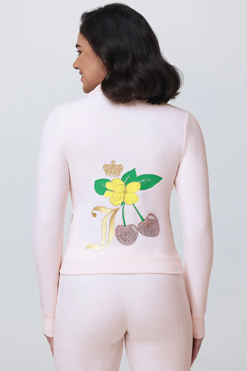 Image of Cherry Heritage Cotton Velour Mockneck Jacket