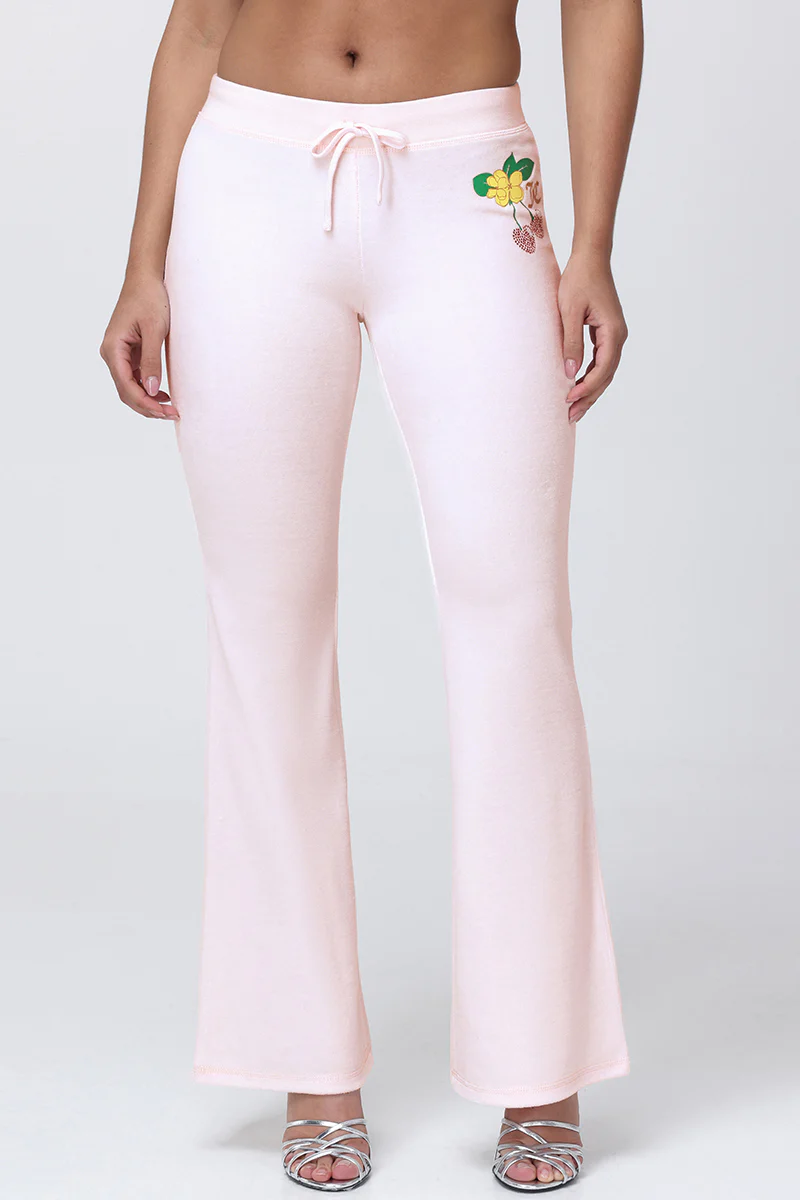Image of Cherry Heritage Cotton Velour Wide Leg Pants