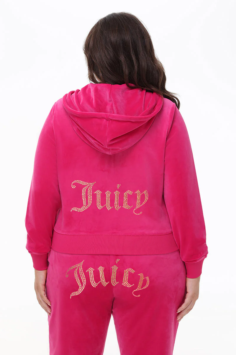 Image of Plus-Size Technicolor Customizable Big Bling Velour Hoodie
