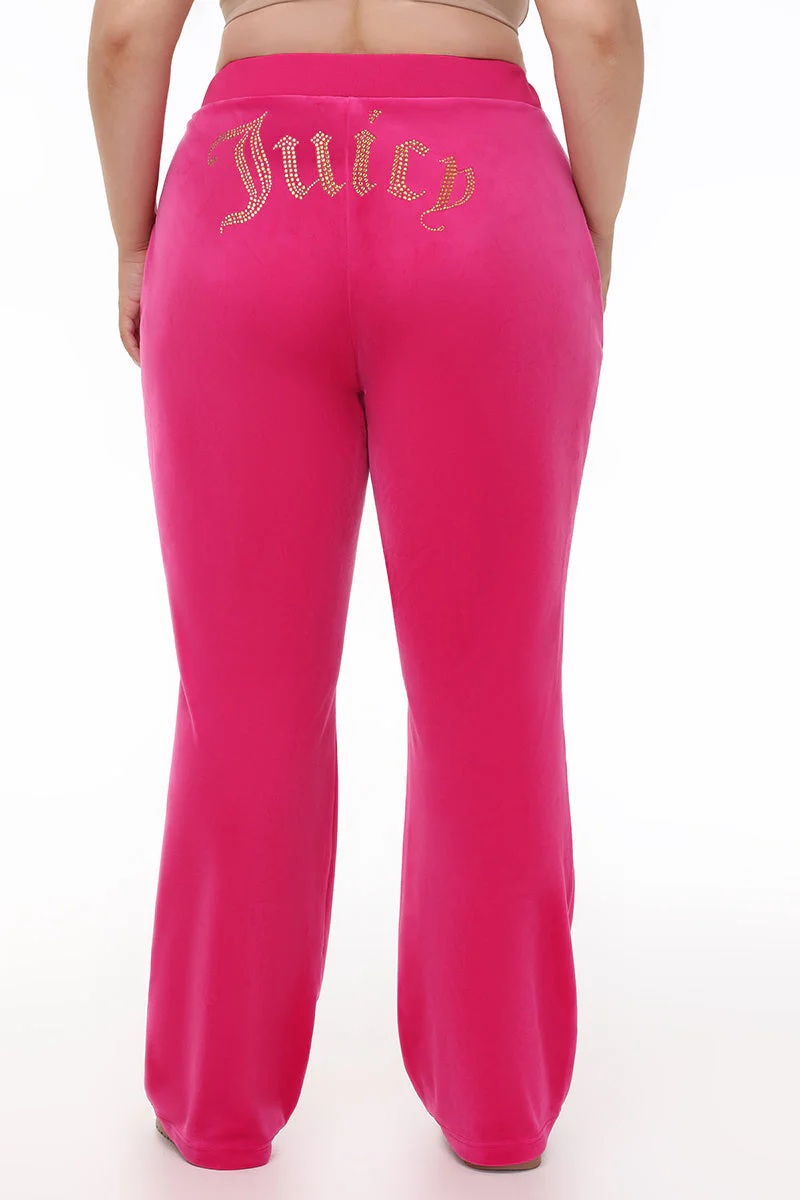 Image of Plus-Size Technicolor Customizable Big Bling Velour Track Pants