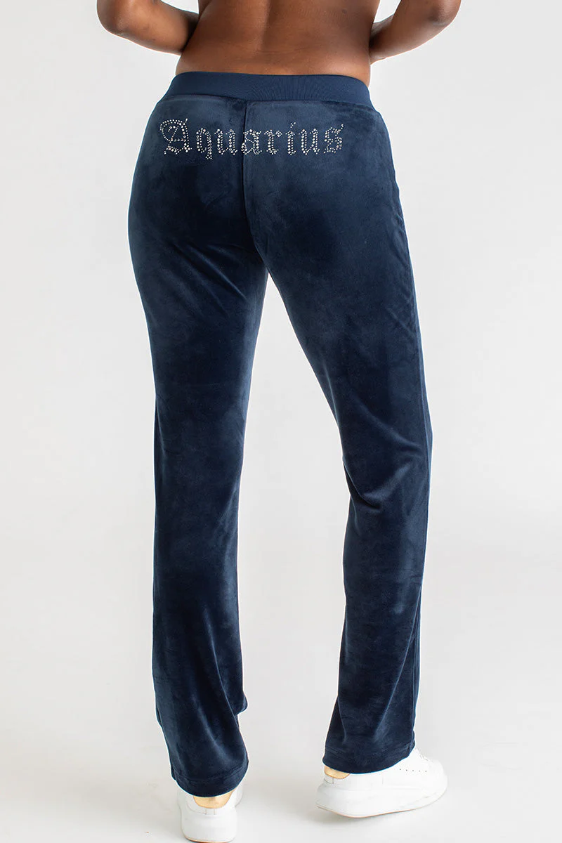Image of Aquarius Customizable Big Bling Velour Track Pants