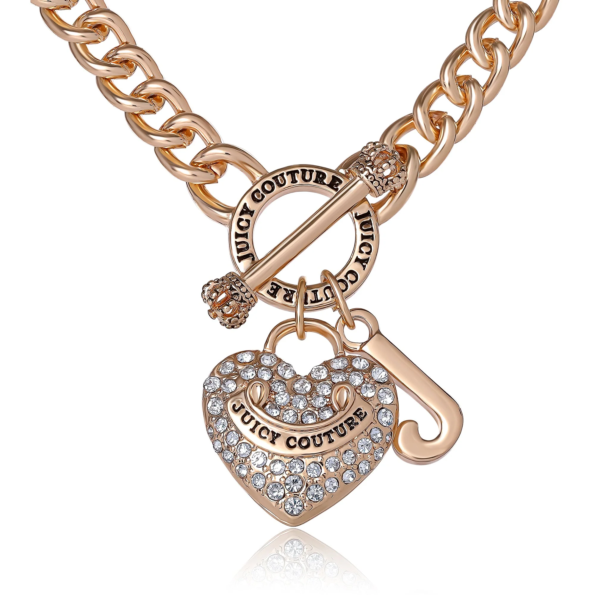 Image of Heart and Juicy Toggle Charm Necklace