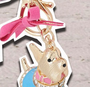 Crystal Scottie Dog Keychain Bag Charm