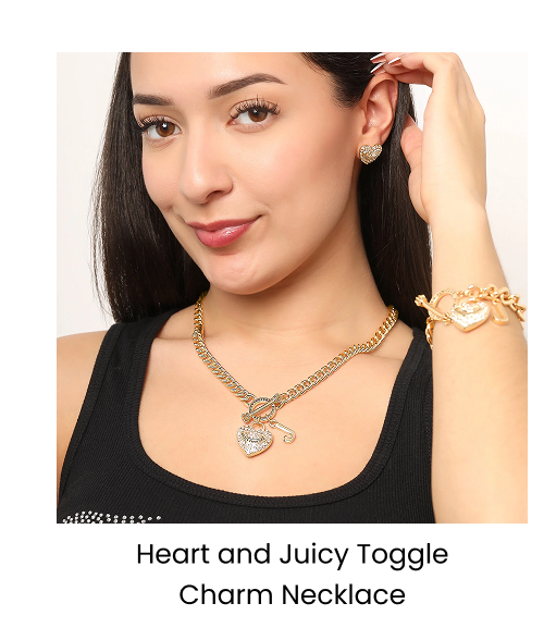 Heart and Juicy Toggle Charm Necklace