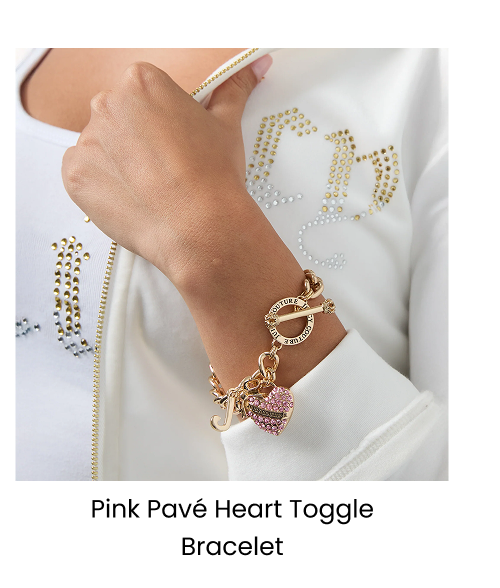 Pink Pavé Heart Toggle Bracelet