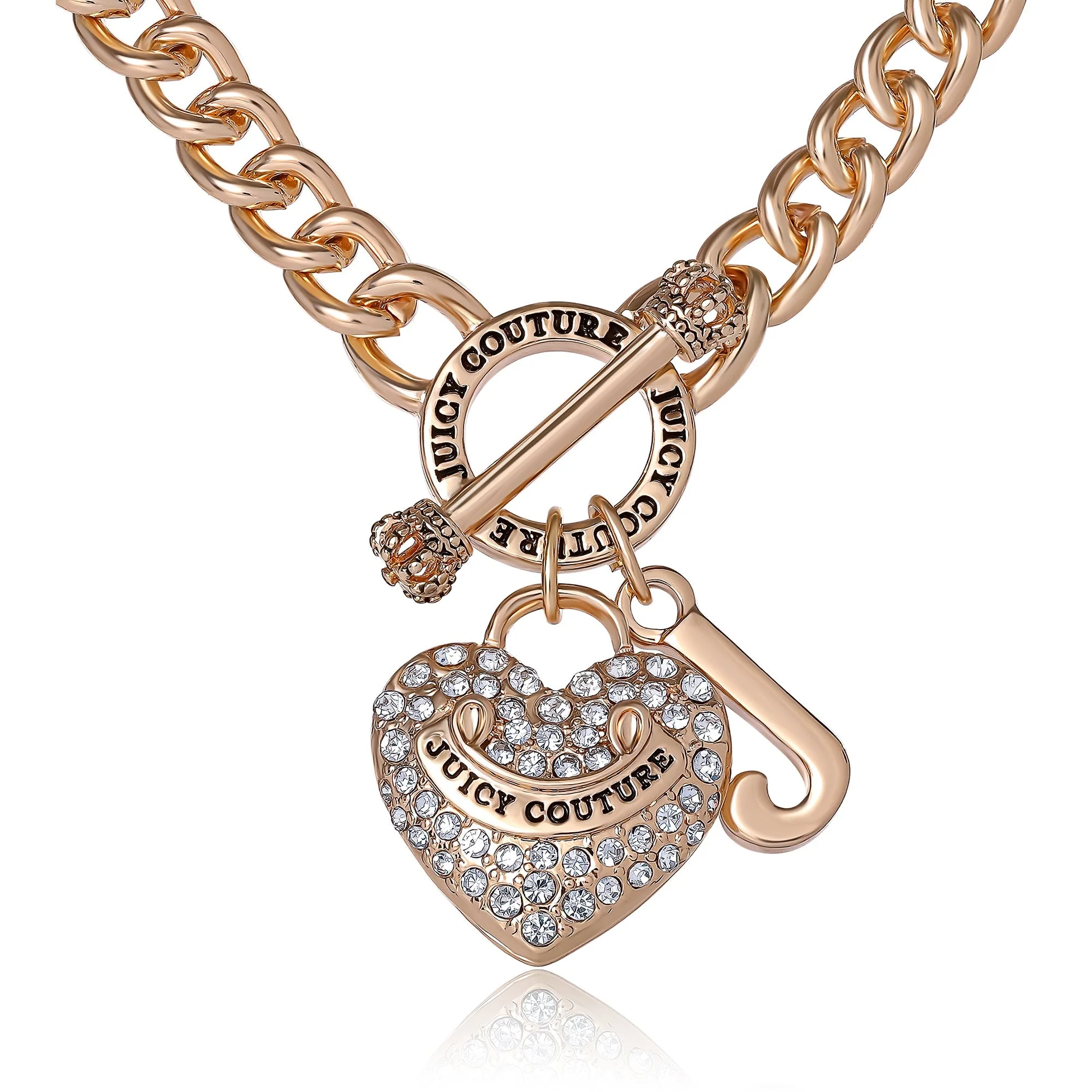 Image of Heart and Juicy Toggle Charm Necklace