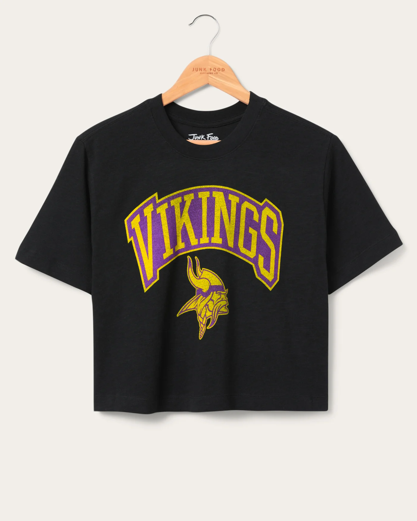 Image of Women's Minnesota Vikings Blitz Mock Neck Crop Tee